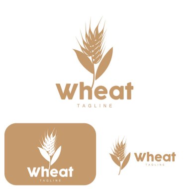 Pirinç Logosu, Çiftlik Buğdayı Logosu Tasarımı, Vektör Pirinç Şablonu Şablonu