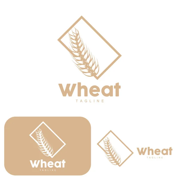 stock vector Rice Logo, Farm Wheat Logo Design, Vector Wheat Rice Icon Template Illustration