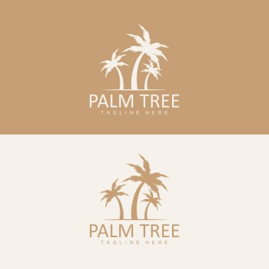 Hindistan cevizi ağacı logosu, Palm Tree Sunset Plaj Vektörü, Zarif Minimalist Basit Tasarım, Sembol Şablonu Simgesi Simgesi Simgesi Simgesi