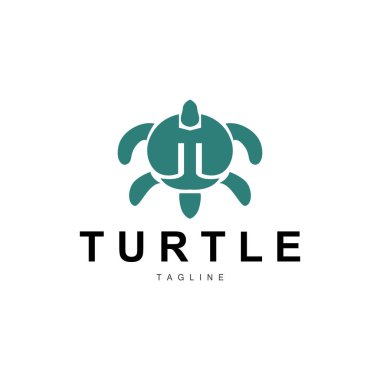 Sea Turtle Logo Design Protected Amphibian Marine Animal Icon Illustration, Vector Brand Corporate Identity