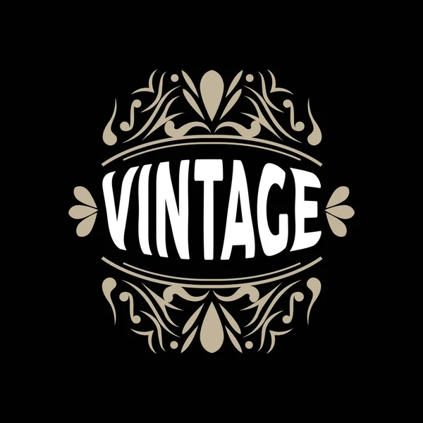 Decorative Typography Vintage Line Design Vector Illustration Luxury Label Badge — Stock Vector