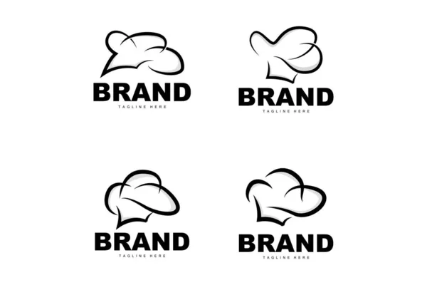 シェフの帽子のロゴ 調理ベクトルハンドメイドシェフの帽子コレクション 製品ブランディングデザイン — ストックベクタ