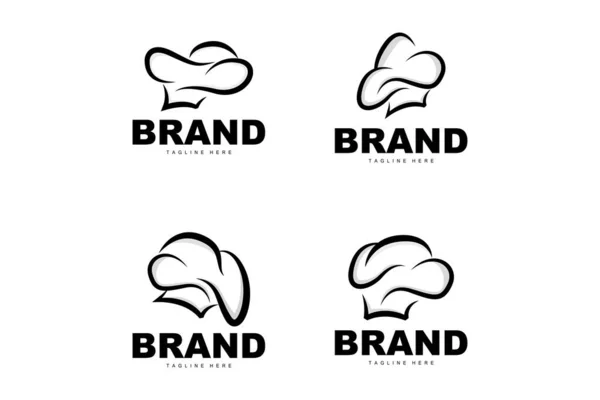 Chef Hat Logo Cooking Vector Hand Made Chef Hat Collection – stockvektor