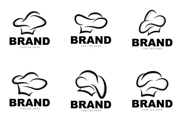 Логотип Шляпа Шеф Повара Векторная Коллекция Шапки Повара Дизайн Бренда — стоковый вектор