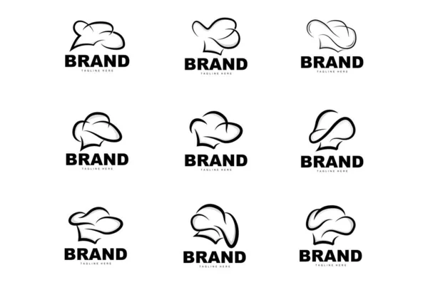 Логотип Шляпа Шеф Повара Векторная Коллекция Шапки Повара Дизайн Бренда — стоковый вектор