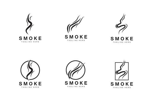 Steam Steam Logo Vector Hot Evaporating Aroma Smell Line Illustration — Stock Vector