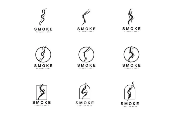 Steam Steam Logo Vector Hot Evaporating Aroma Smell Line Illustration — Vector de stock