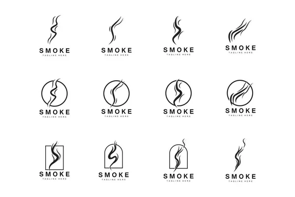 Steam Steam Logo Vector Hot Evaporating Aroma Smell Line Illustration — ストックベクタ