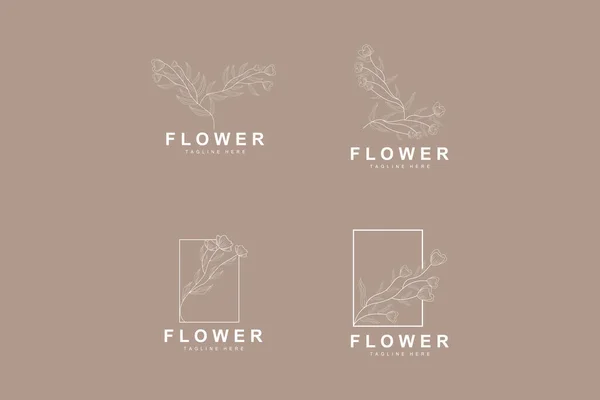 Floral Logo Leaves Flowers Botanical Garden Vector Floral Design Life — Vector de stock