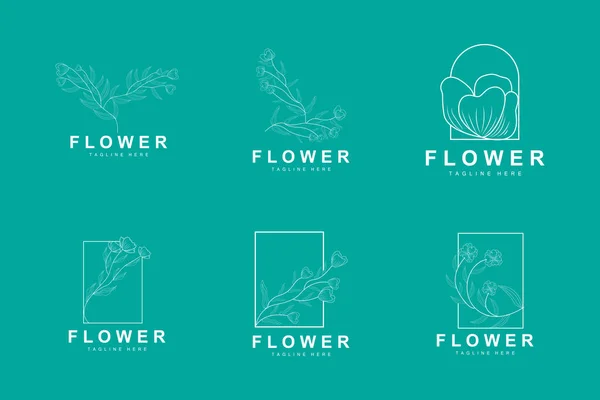 Floral Logo Leaves Flowers Botanical Garden Vector Floral Design Life — Stock Vector