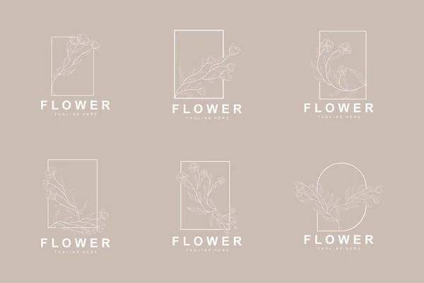 Floral Logo Leaves Flowers Botanical Garden Vector Floral Design Life — Vetor de Stock