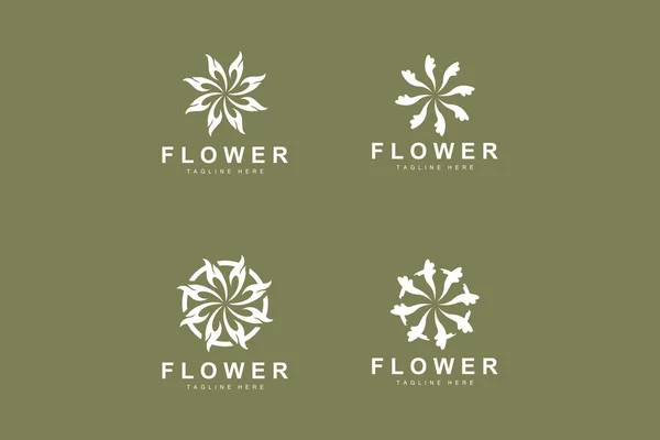 Floral Logo Leaves Flowers Botanical Garden Vector Floral Design Life — Stock Vector