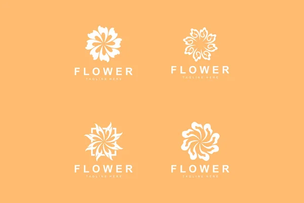 Floral Logo Leaves Flowers Botanical Garden Vector Floral Design Life — Stok Vektör