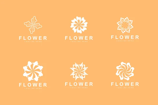 Floral Logo Leaves Flowers Botanical Garden Vector Floral Design Life — Vettoriale Stock