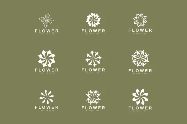 Floral Logo Leaves Flowers Botanical Garden Vector Floral Design Life — Wektor stockowy