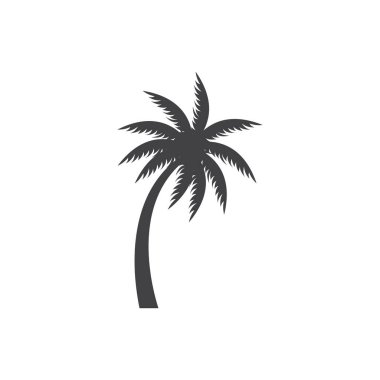 Hindistan cevizi ağacı logosu, Palm Tree Sunset Plaj Vektörü, Zarif Minimalist Basit Tasarım, Sembol Şablonu Simgesi Simgesi Simgesi Simgesi