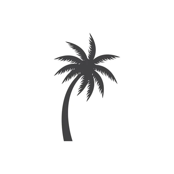 Logotipo Árvore Coco Palm Tree Sunset Beach Vector Design Simples — Vetor de Stock