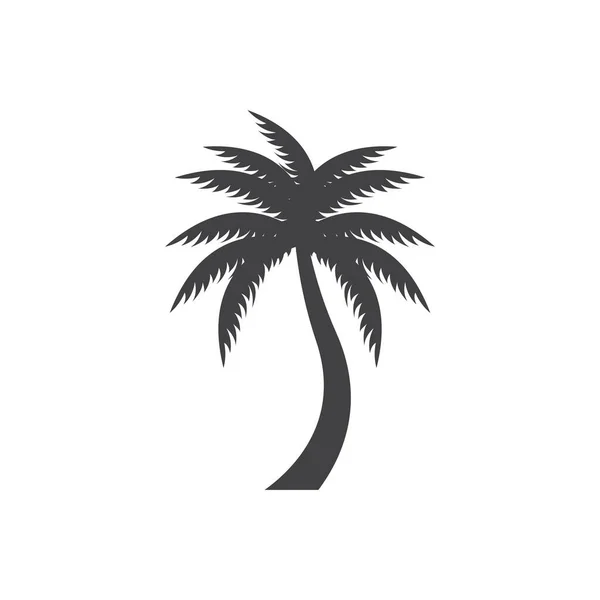 Logotipo Árvore Coco Palm Tree Sunset Beach Vector Design Simples —  Vetores de Stock