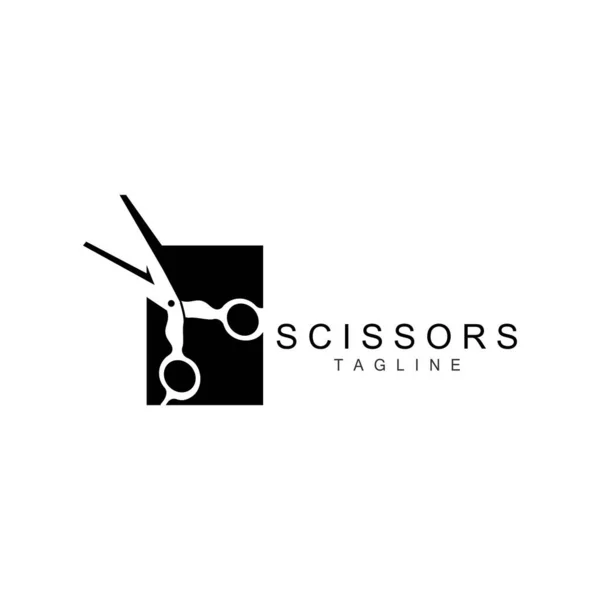 Scissors Logo Shaver Vector Simple Barber Shop Design Icon Background — Stock Vector