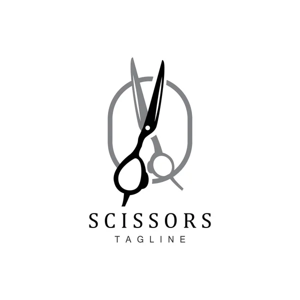 Scissors Logo Shaver Vector Simple Barber Shop Design Icon Background — Stock Vector