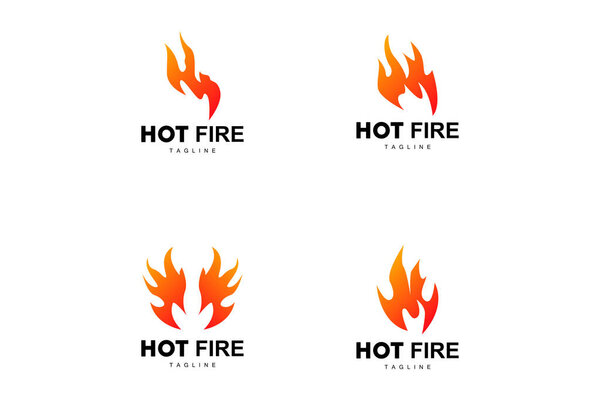 Логотип огня, вектор горячего пламени, простая иллюстрация шаблона дизайна