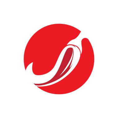 Chili Logosu, Acılı Baharatlı Biber Vektörü, Çiftlik Bahçesi Tasarımı, Sembol Şablonu Basit Çizim