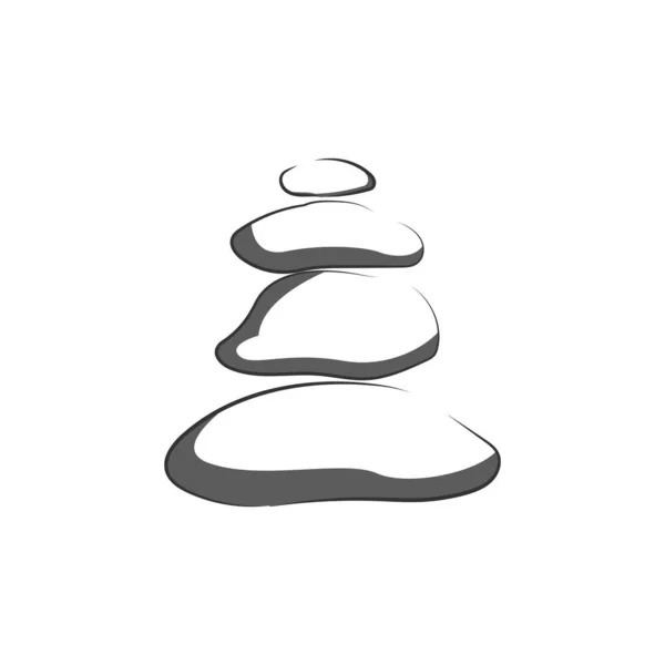 Logó Vektor Zen Meditáció Egyensúly Nyugalom Jóga Minimalista Egyszerű Tervezés — Stock Vector