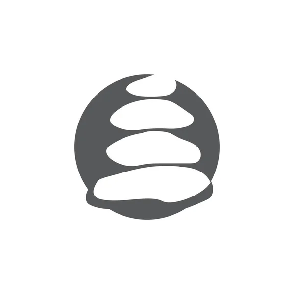 Taş Logo Vektör Zen Meditasyon Taş Dengesi Sükunet Yoga Minimalist — Stok Vektör