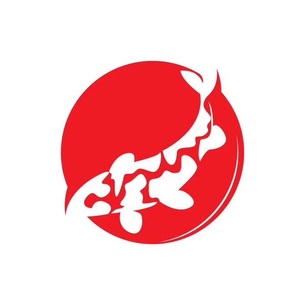 Koi Fish Logo Design Cinese Fortunato Trionfo Ornamentale Fish Vector — Vettoriale Stock