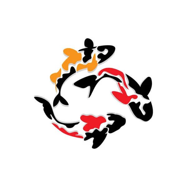 Koi Fish Logo Design Chinese Lucky Triumph Ornamental Fish Vector — Stock Vector