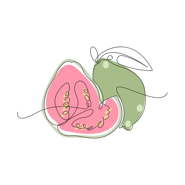 Logo Guava Succo Guava Della Fattoria Del Giardino Vettoriale Frutta — Vettoriale Stock