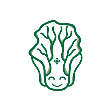 Kimchi Logo Tasarımı, Kore Geleneksel Gıda Vektörü, Lahana Yeşil Sebze Logosu İllüstrasyonu, Şirket Markası Simgesi