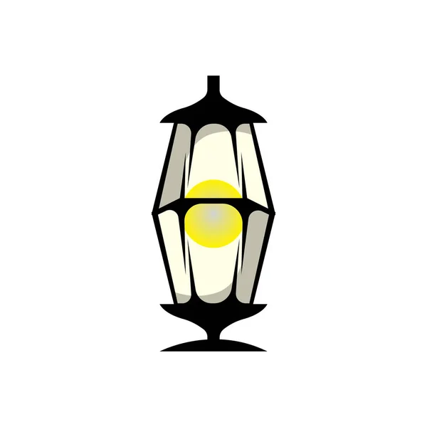 Sokak Lambası Logosu Fener Lambası Vektörü Klasik Işıklandırma Tasarımı Siluet — Stok Vektör