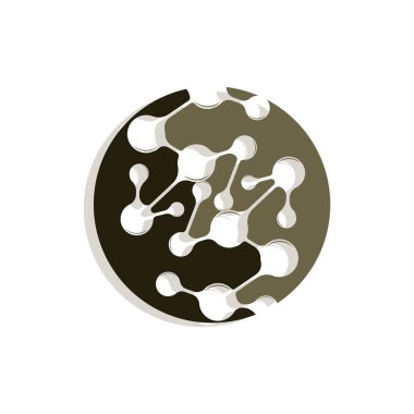 Nöron Logosu, Cel DNA Ağ Vektörü, ve Parçacık Teknolojisi, Basit Çizim Şablonu Tasarımı