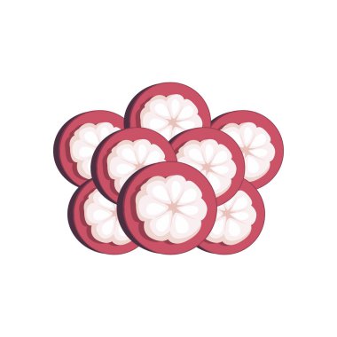 Mangosteen Logosu, Sağlık Meyve Tasarımı, Bahçe Çiftçi Vektörü, Sembol Element Şablonu