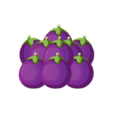 Patlıcan Logosu, Yemek Malzemeleri Vektörü, Çiftçi Bahçesi Çiftçisi, İllüstrasyon Şablonu