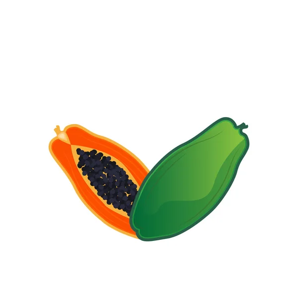 Papaya Logo Design Vitamin Fruit Vector Fruit Product Brand Illustration — стоковий вектор