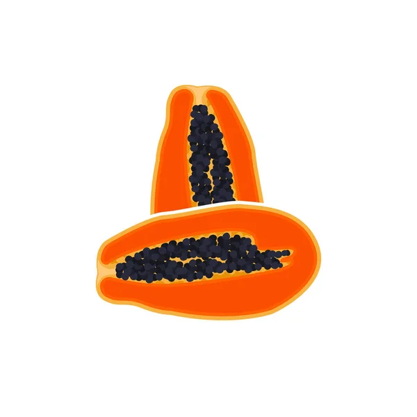 Papaya Logo Design Vitamin Frukt Vektor Frukt Produkt Märke Illustration — Stock vektor