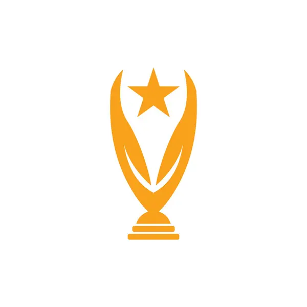 Logo Del Trofeo Vettoriale Vincente Torneo Sportivo Illustrazione Creativa Unica — Vettoriale Stock