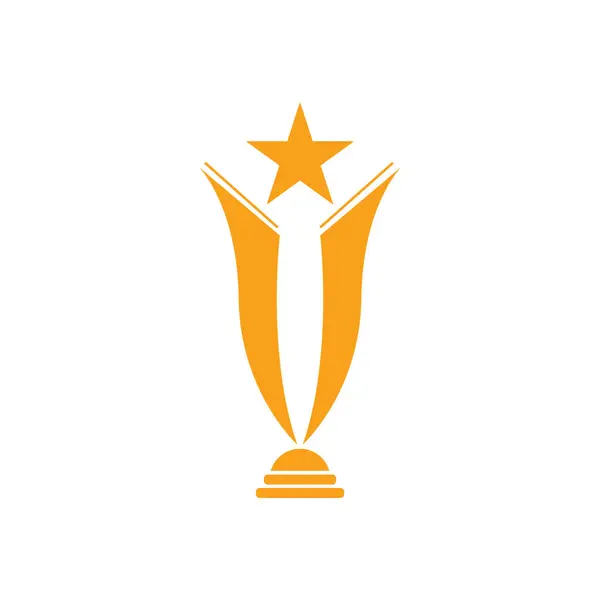 Logotipo Troféu Vetor Vencedor Para Torneio Dos Esportes Ilustração Criativa — Vetor de Stock