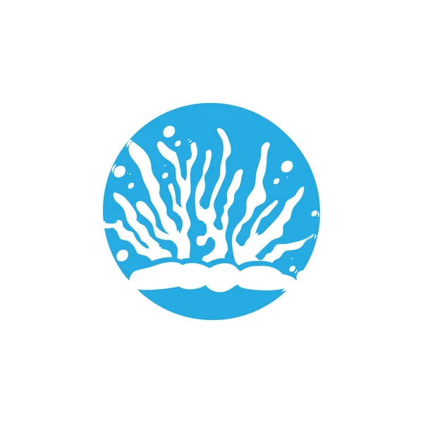 Logotipo Algas Marinas Diseño Plantas Ornamentales Oceánicas Vector Vida Marina — Vector de stock