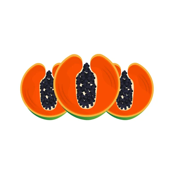 Design Logotipo Mamão Vetor Frutas Vitamina Ícone Ilustração Marca Produto — Vetor de Stock