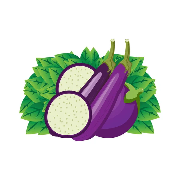 Logo Della Melanzana Ingredienti Cottura Vettoriale Contadino Giardiniere Illustrazione Modello — Vettoriale Stock