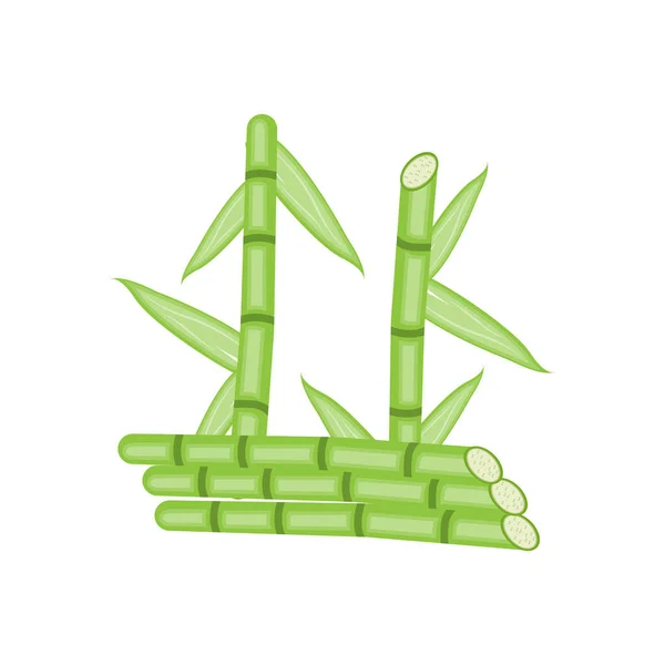 Logo Bambù Panda Food Green Plant Vector Design Minimalista Semplice — Vettoriale Stock