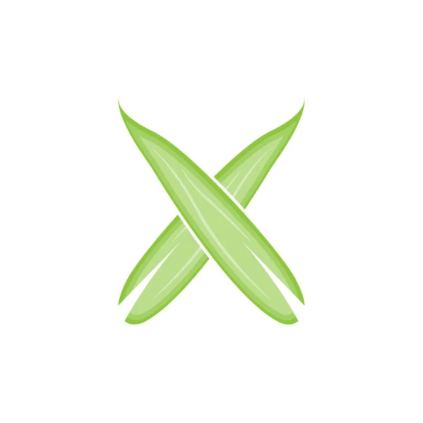 Bambu Logo Panda Mat Grön Växt Vektor Enkel Minimalistisk Design — Stock vektor