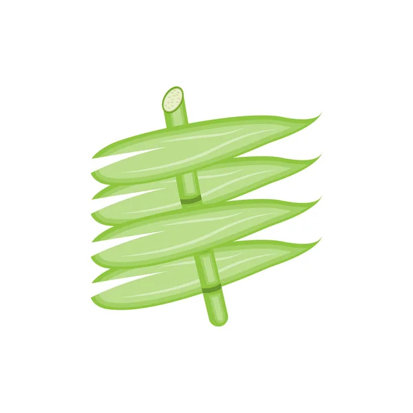 Логотип Бамбука Вектор Зеленого Растения Панды Простой Минималистский Дизайн Шаблон — стоковый вектор