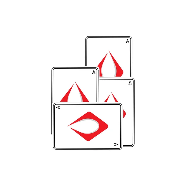 Казино Покер Вінтажний Логотип Векторні Алмази Ace Серця Піки Гральний — стоковий вектор