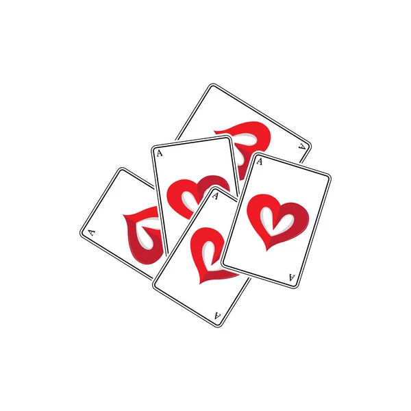 Casino Poker Vintage Logo Vector Diamonds Ace Hearts Spades Poker — стоковый вектор