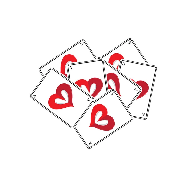 カジノポーカーヴィンテージロゴ ベクトルダイヤモンド エース ハートとスペード ポーカークラブギャンブルゲームデザイン — ストックベクタ