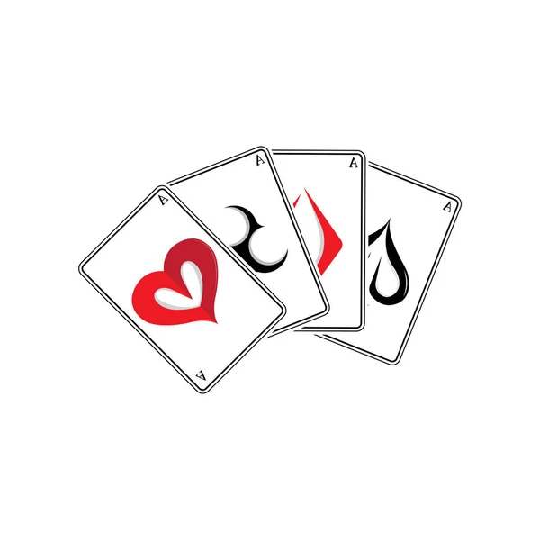 Casino Poker Vintage Logo Vector Diamonds Ace Srdce Piky Poker — Stockový vektor